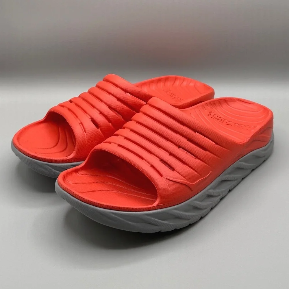 Hoka One One Ora Recovery Slide 2 Dragon Fire Orange Grey Mens 11 1099673